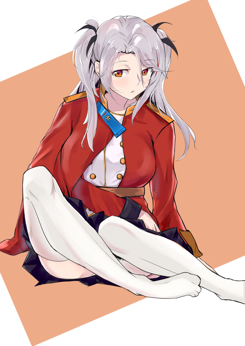 1girl, absurdres, azur_lane, belt, black_skirt, cosplay, double-breasted, epaulettes