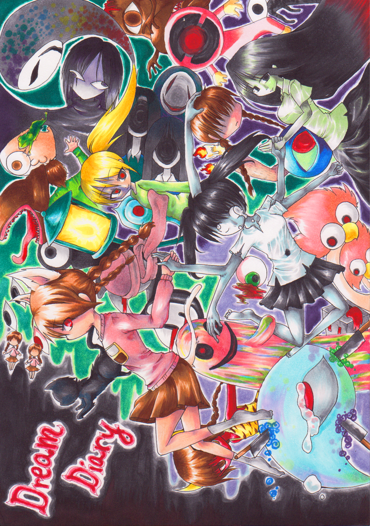 bad_id, everyone, kasei-san, kyukkyu-kun, madotsuki, mafurako, mogumogu_mole, monoe