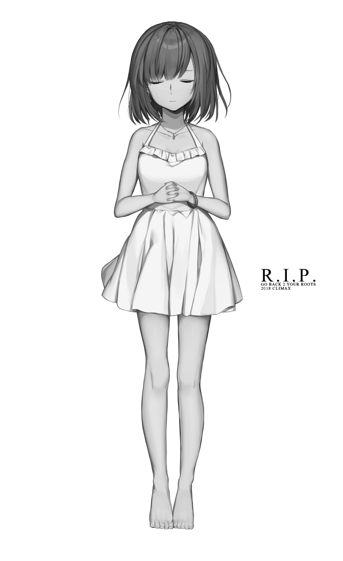 1girl, bangs, bare_arms, bare_shoulders, breasts, closed_eyes, closed_mouth, collarbone