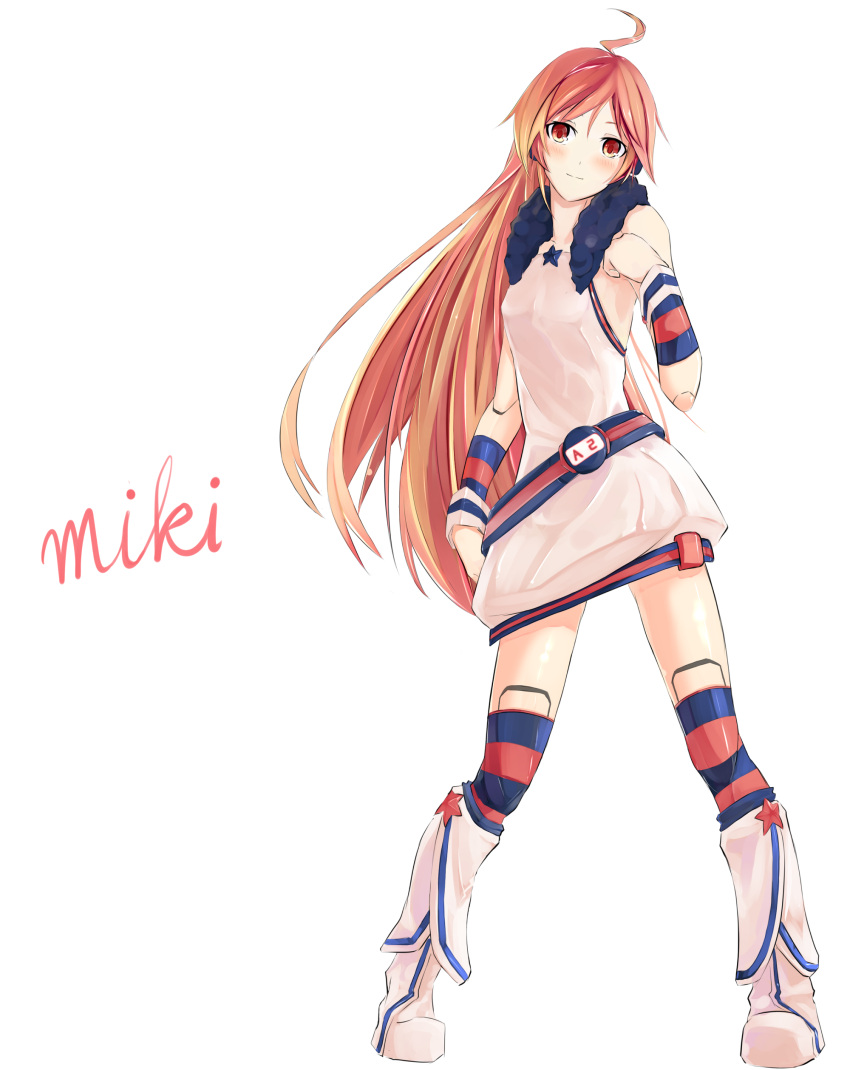 ahoge, android, belt, blush, boots, dress, earmuffs, extraction