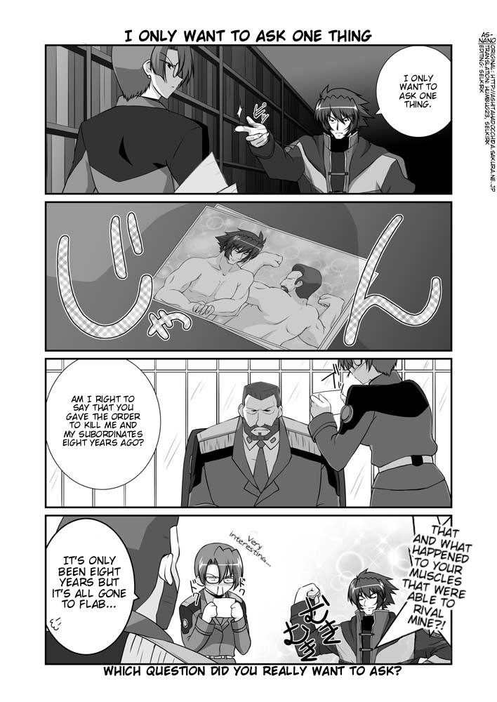 blood, comic, father_and_daughter, hard_translated, mahou_shoujo_lyrical_nanoha, mahou_shoujo_lyrical_nanoha_strikers, mikage_kishi, mikage_takashi