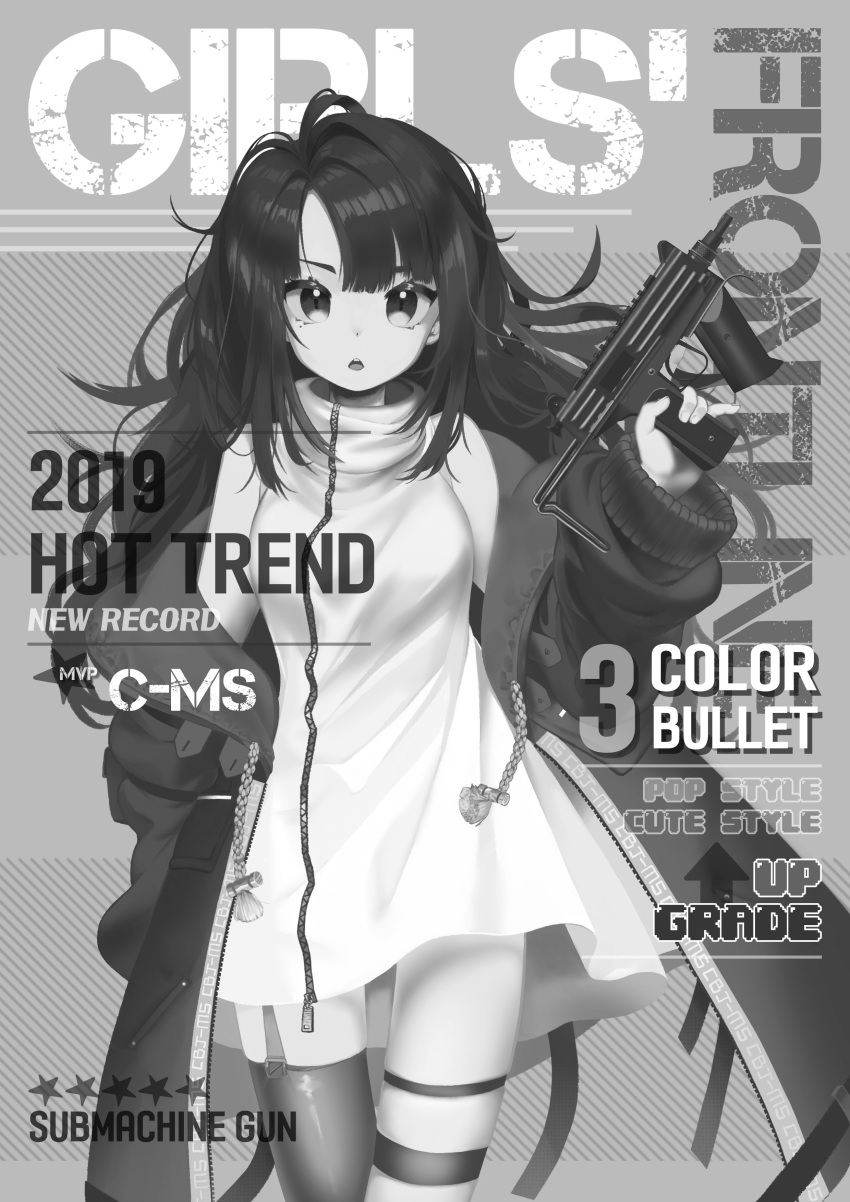 1girl, absurdres, bangs, bare_shoulders, black_hair, c-ms_(girls_frontline), character_name, commentary_request