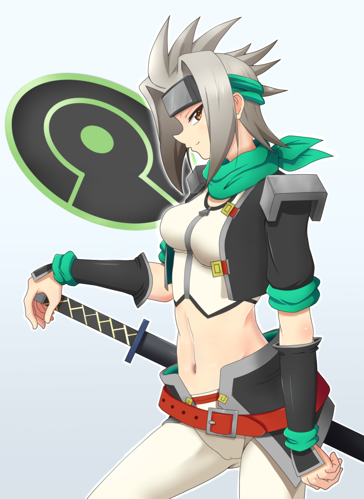 1girl, brave_fencer_musashiden, breasts, commentary_request, musashiden_ii, short_hair, solo, sword, weapon