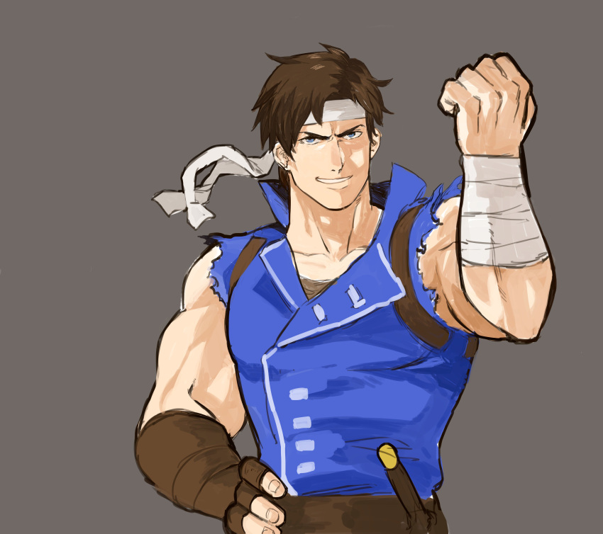 1boy, absurdres, belt, blue_eyes, brown_hair, castlevania, castlevania:_rondo_of_blood, gloves