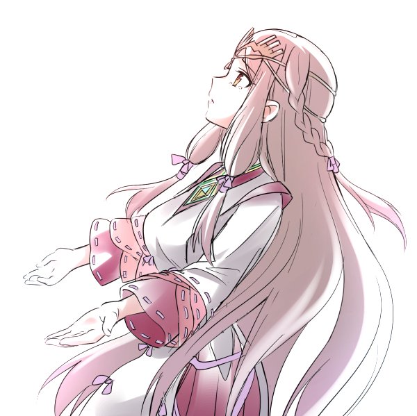 1girl, blush, fan_la_norne, hair_ribbon, japanese_clothes, long_hair, miko, niameresp