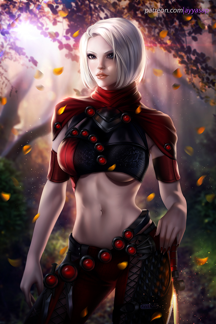 assassin, ayya_saparniyazova, belly, commission, fantasy, mmo, original, pinup