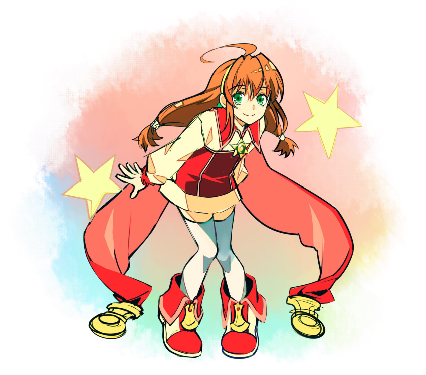 1girl, ahoge, brown_hair, cape, coat, commentary_request, flower, green_eyes