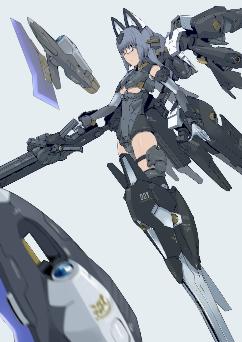 1girl, absurdres, animal_ears, armor, armored_boots, armored_leotard, bangs, black_leotard