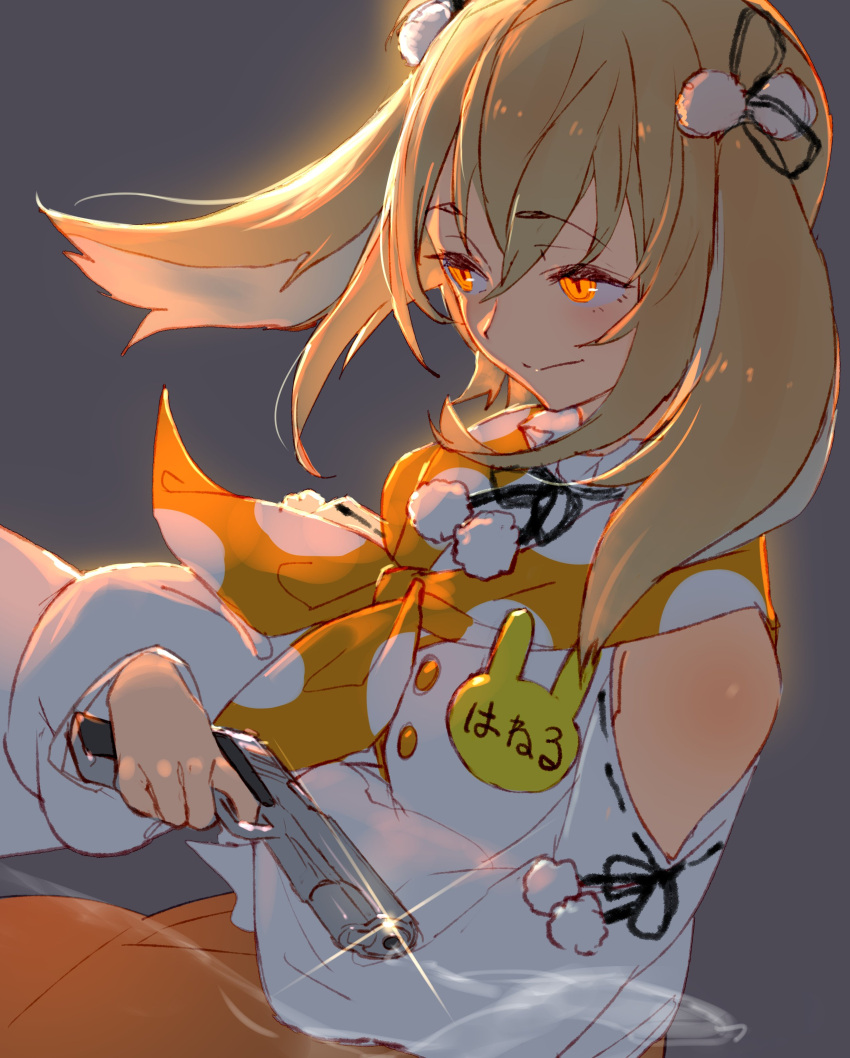 1girl, absurdres, bandanna, black_neckwear, black_ribbon, blonde_hair, closed_mouth, commentary_request
