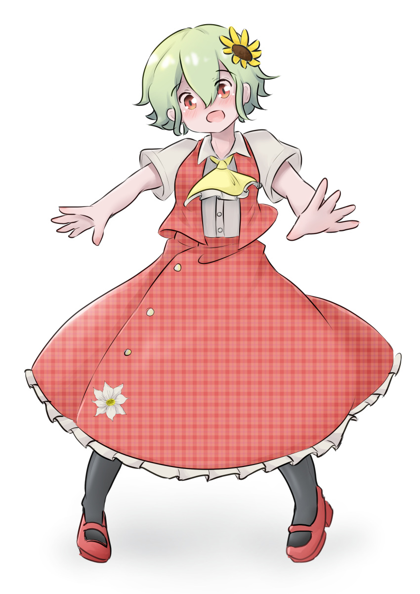 absurdres, debaa, flower, frilled_skirt, frills, green_hair, highres, kazami_yuuka