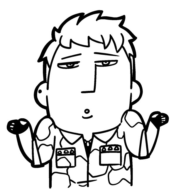 1boy, :o, bkub, breast_pocket, busujima_riou_mason, camouflage_shirt, commentary, commentary_request