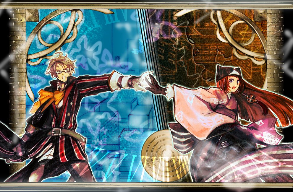 cards, doraeshi, gloves, hat, kurogami_sigma, long_hair, neon, sigma