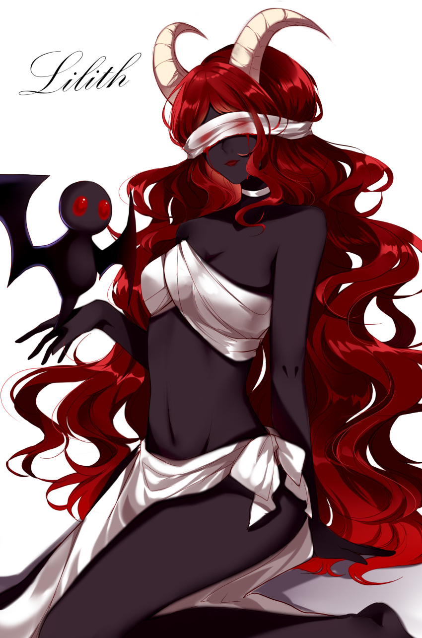 1girl, absurdres, arm_support, bandage, bare_arms, bare_legs, bare_shoulders, barefoot