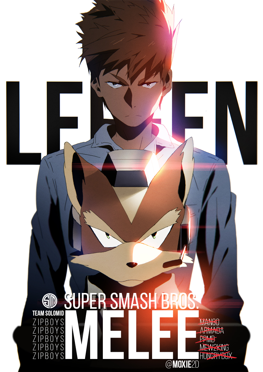 >:(, 2boys, animal, blue_eyes, brown_hair, character_name, closed_mouth, cross, fox_mccloud, frown, furry, green_eyes, hat, headset, highres, leffen, light, looking_at_viewer, melee, multiple_boys, nintendo, open_eyes, real_life, serious, shirt, short_hair, standing, star_fox, super_smash_bros., team_solomid, tom_skender, twitter_username, white_background