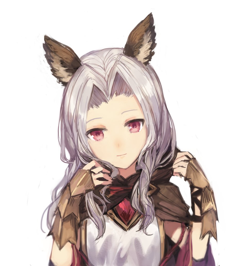 1girl, animal_ears, erune, granblue_fantasy, hair_intakes, hood, hood_down, looking_at_viewer