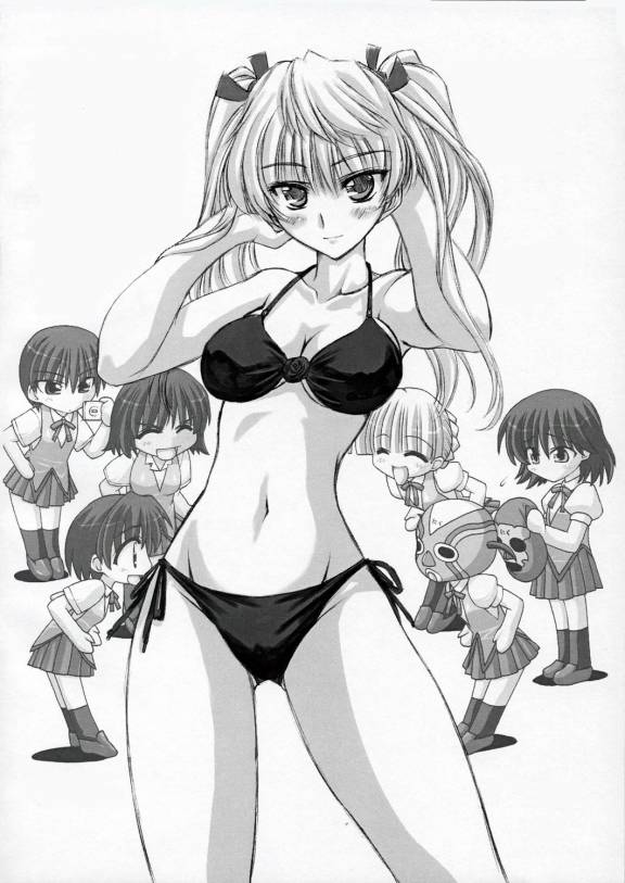 chibi, ichijou_karen, jpeg_artifacts, mask, monochrome, sarah_adiemus, sawachika_eri, school_rumble