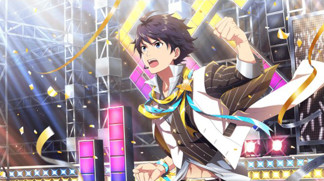 brown_eyes, dress, idolmaster, idolmaster_side-m, idolmaster_side-m_live_on_stage, short_hairblack_hair, smile, takeru_taiga