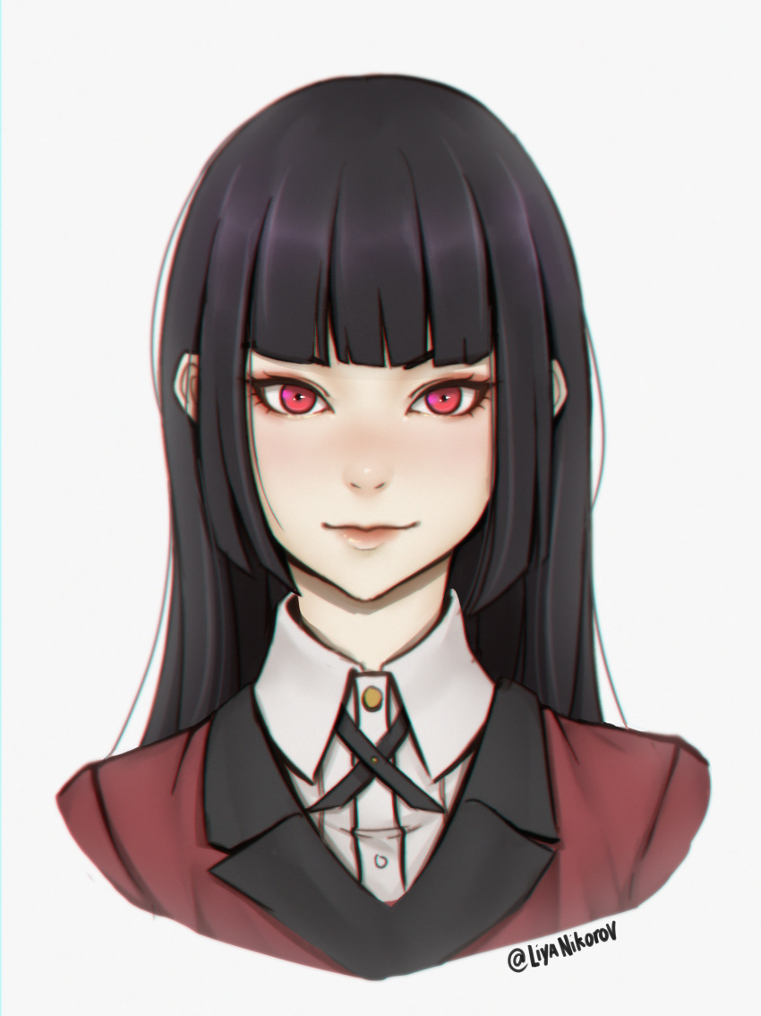 1girl, absurdres, bangs, black_hair, blunt_bangs, highres, hime_cut, jabami_yumeko
