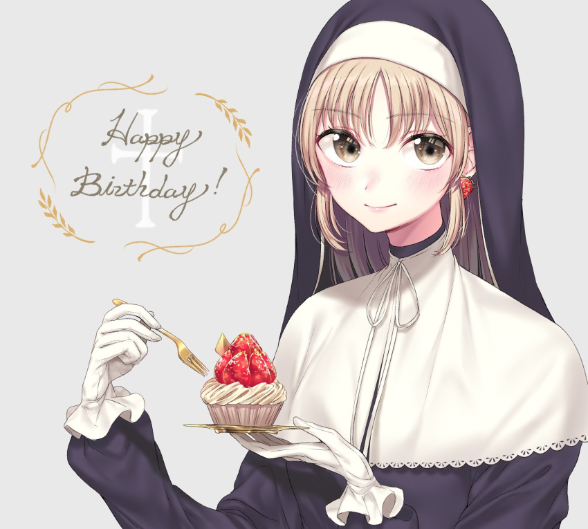 1girl, bangs, black_dress, blush, brown_eyes, closed_mouth, dress, earrings