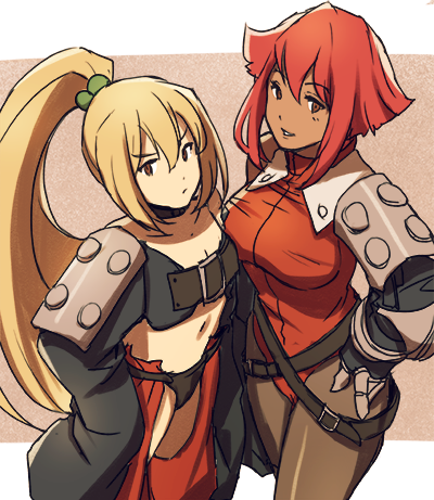 beltbra, black_panties, blonde_hair, brandy_(musashiden), brave_fencer_musashiden, breasts, brown_eyes, choker