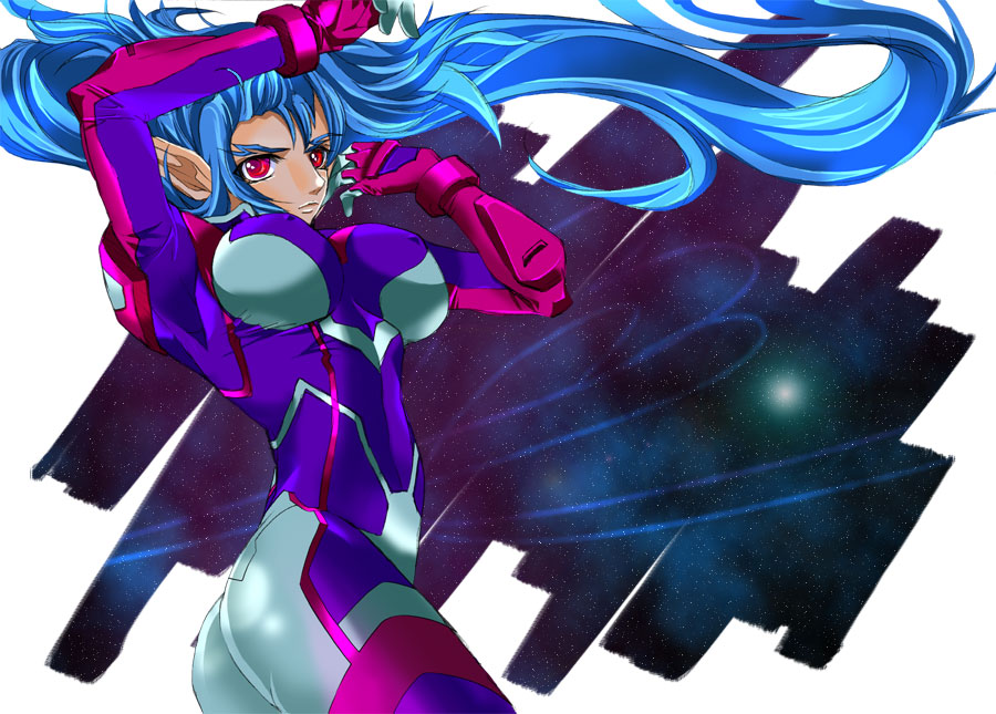 bodysuit, erect_nipples, gloves, kisou_nowora, klan_klein, long_hair, macross, macross_frontier