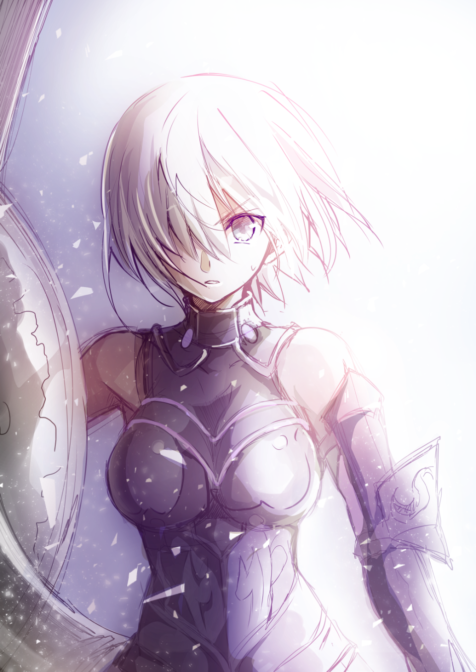 1girl, armor, breasts, breasts_apart, detached_sleeves, fate/grand_order, fate_(series), floating_hair