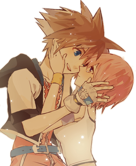 1boy, 1girl, armband, bangs, belt, belt_buckle, blue_belt, blue_eyes