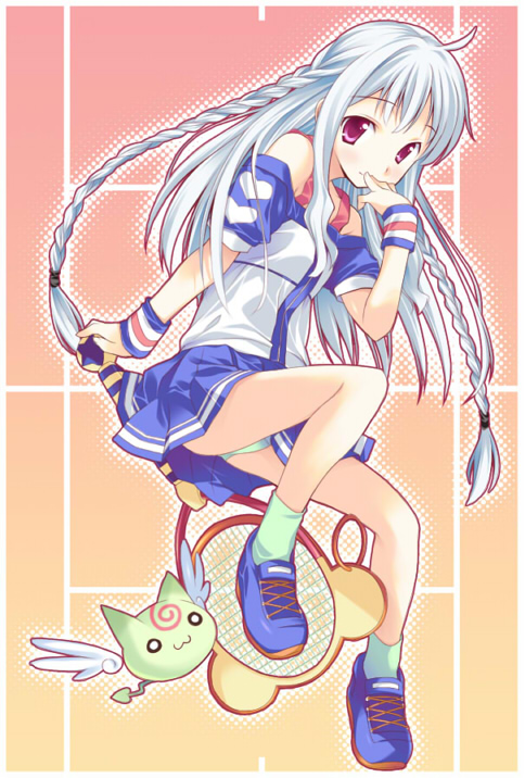 houenken, inase_shin'ya, inase_shinya, silver_hair, tennis, twintails