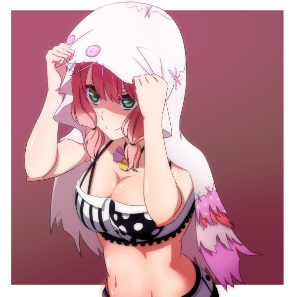 >:), 1girl, @_@, adjusting_hood, arimon_(dfrgty12), bang_dream!, bangs, breasts