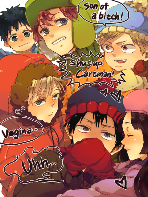 1girl, 5boys, beanie, beret, black_hair, blonde_hair, blue_eyes, brothers