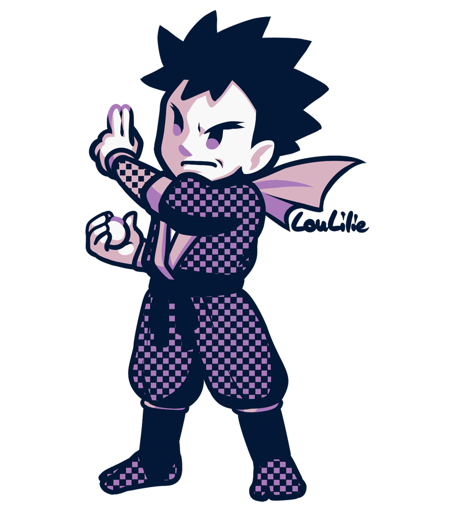 1boy, commentary, creatures_(company), english_commentary, full_body, game_freak, kyou_(pokemon), loulilie