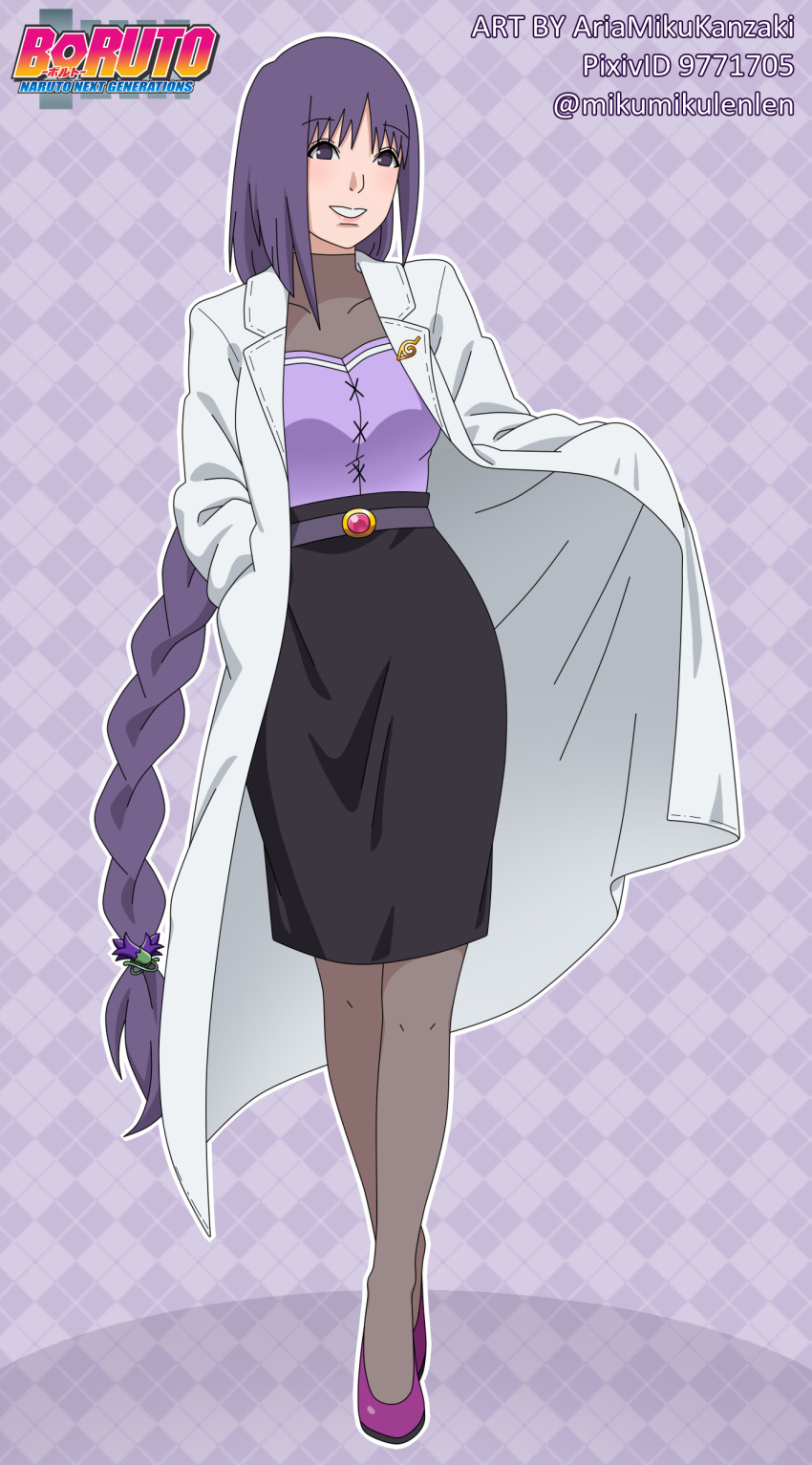 1girl, absurdres, ariamikukanzaki, artist_name, belt, black_skirt, black_undershirt, boruto:_naruto_next_generations
