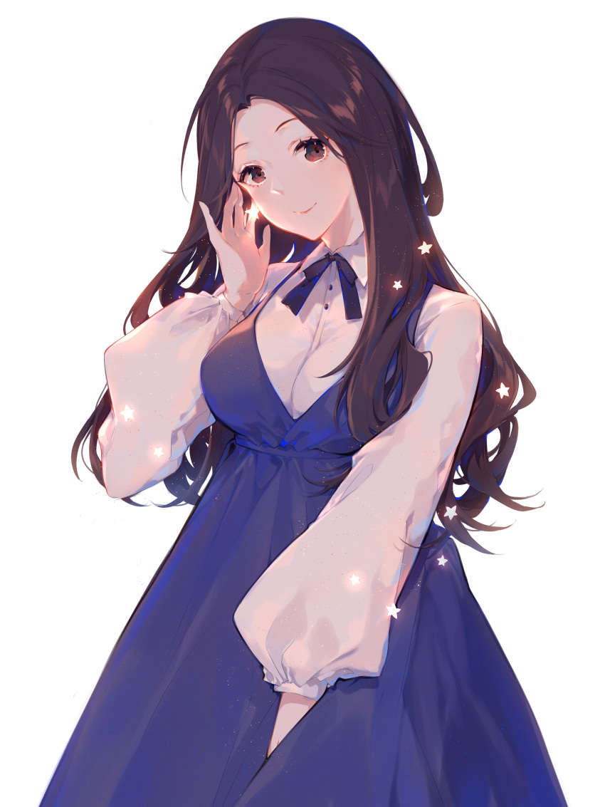 1girl, absurdres, bangs, bow, brown_bow, brown_eyes, brown_hair, closed_mouth