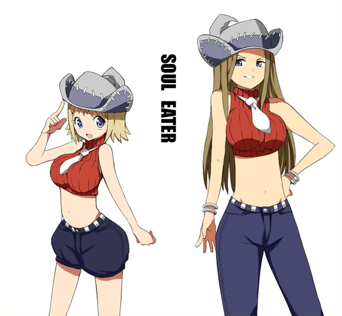 elizabeth_thompson, hat, maro_nie, midriff, necktie, patricia_thompson, sleeveless, sleeveless_turtleneck