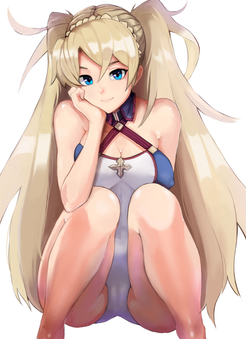 1girl, absurdres, bangs, bare_shoulders, blonde_hair, blue_eyes, bradamante_(fate/grand_order), braid