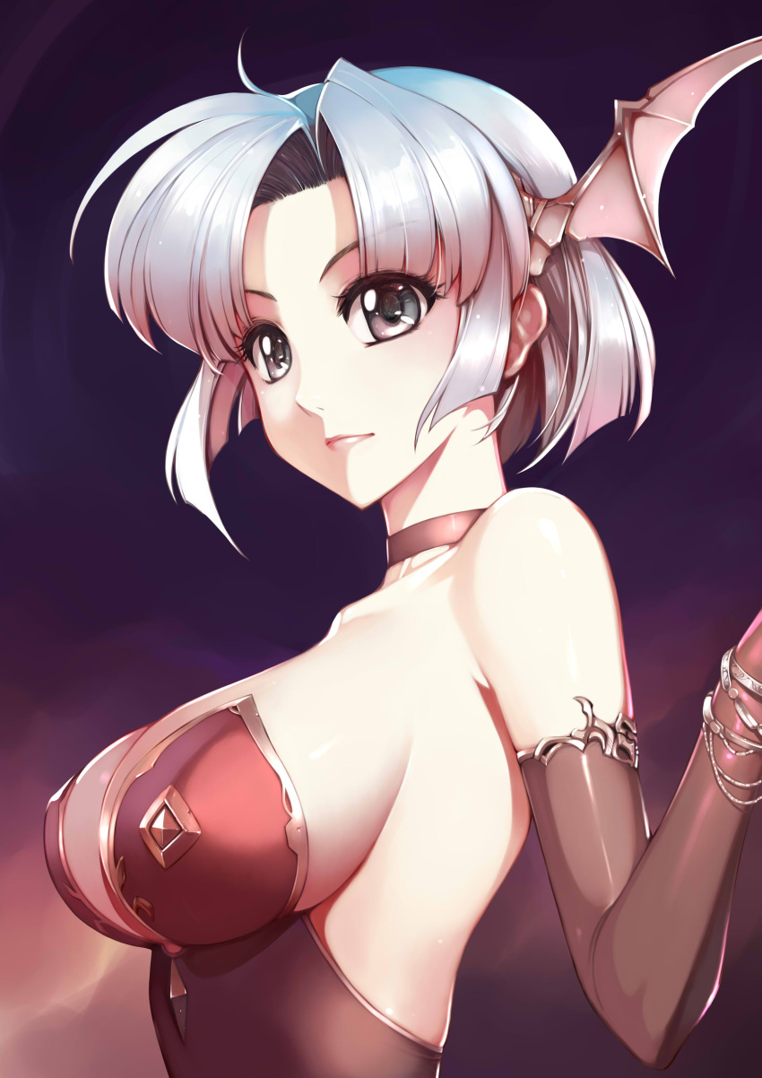 1girl, absurdres, adapted_costume, armlet, bangs, bare_shoulders, black_choker, black_gloves