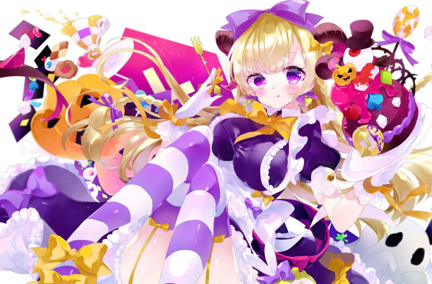 1girl, :q, alice_(wonderland), alice_in_wonderland, black_dress, blonde_hair, blurry, blush