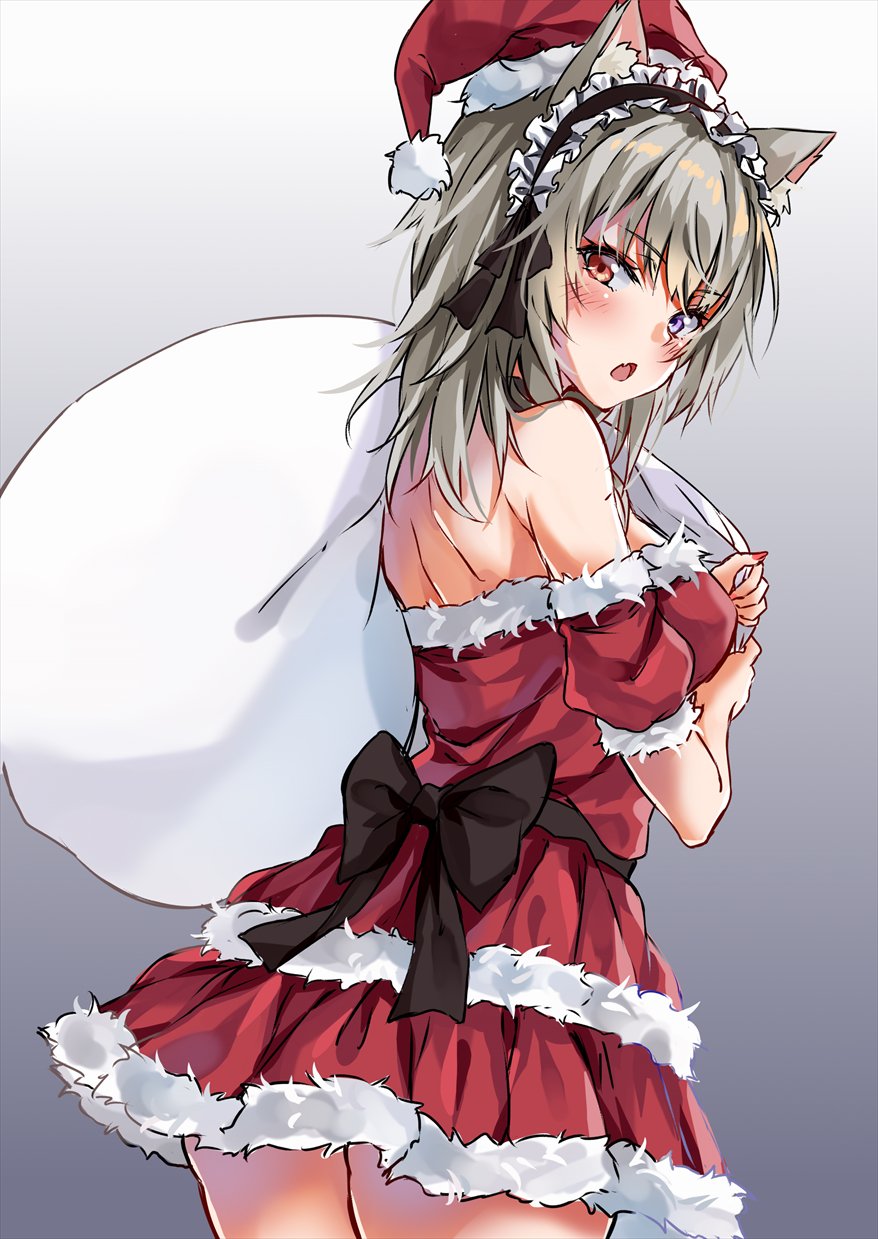1girl, animal_ears, bobunemimimmi, cat_ears, eyebrows_visible_through_hair, fang, hat, highres