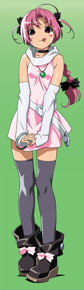 :p, ankle_boots, bare_shoulders, belt, black_legwear, blush, blush_stickers, boots