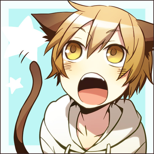 1boy, animal_ears, blonde_hair, blush, cat_ears, cat_tail, catboy, durarara!!