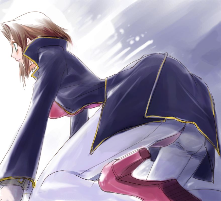 high_heels, jacket, kallen_stadtfeld, memejiro, shoes, short_hair