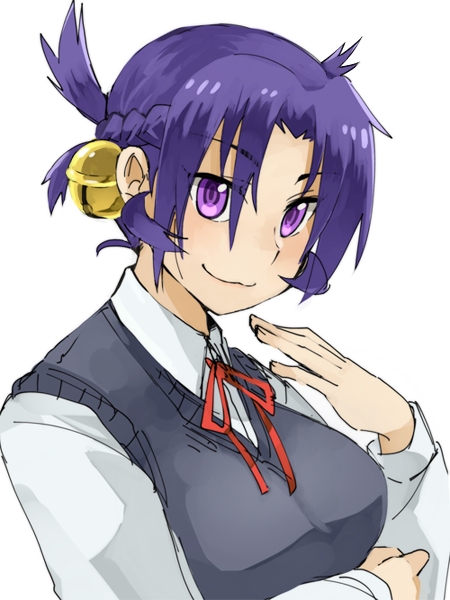 1girl, antenna_hair, bangs, bell, closed_mouth, commentary_request, eyebrows_visible_through_hair, hair_bell