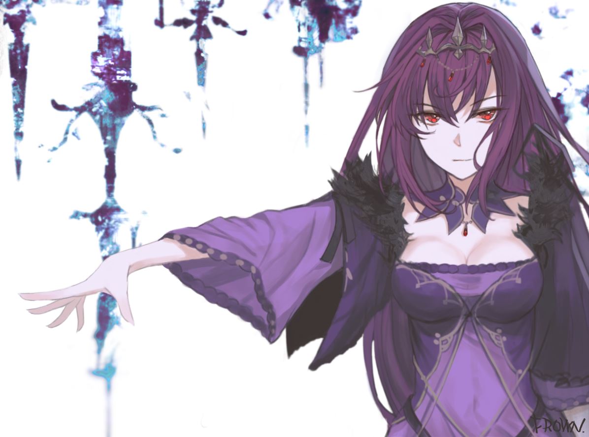 1girl, bangs, breasts, cleavage, covered_navel, dress, expressionless, eyebrows_visible_through_hair