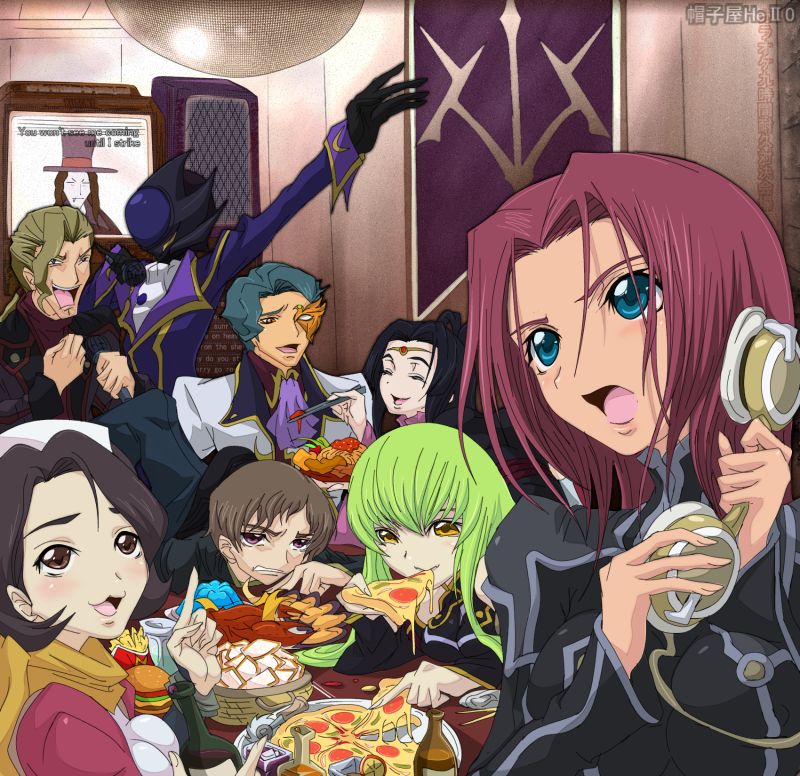 bad_id, burger, c.c., cc, chopsticks, code_geass, corded_phone, count_of_monte_cristo