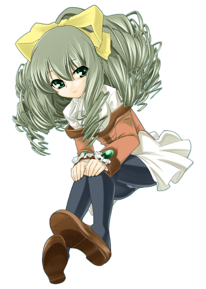 green_eyes, long_hair, maria_balthasar, miyagoe, miyagoe_yoshitsuki, panties, pantyhose, pantyshot, ribbon, ribbons, underwear, xenogears