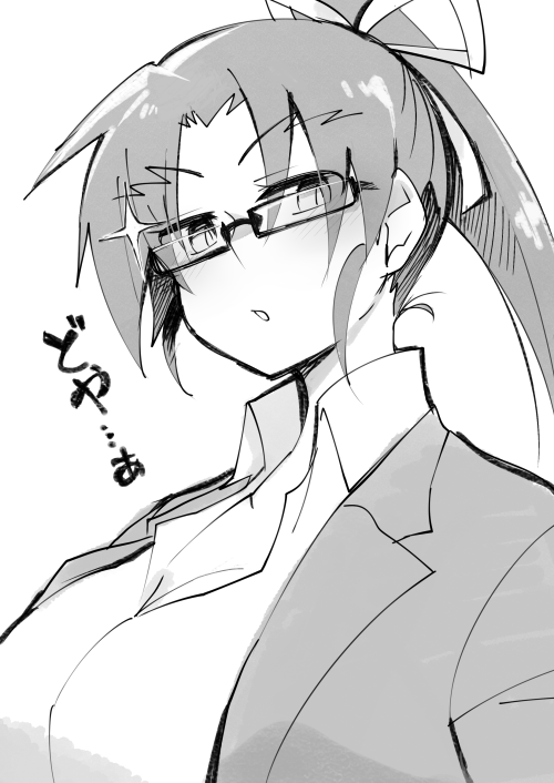 1girl, black_hair, blush, breasts, cleavage, collarbone, collared_shirt, commentary_request