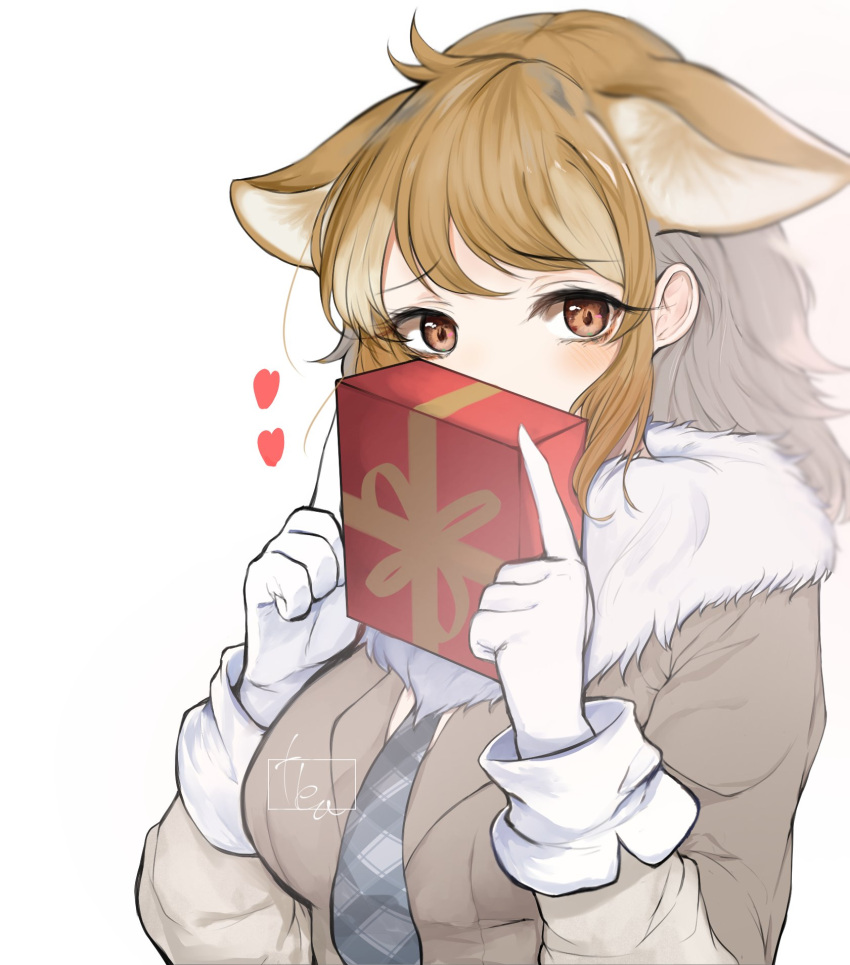 1girl, animal_ears, blush, brown_eyes, commentary_request, covering_face, dnsdltkfkd, ears_down