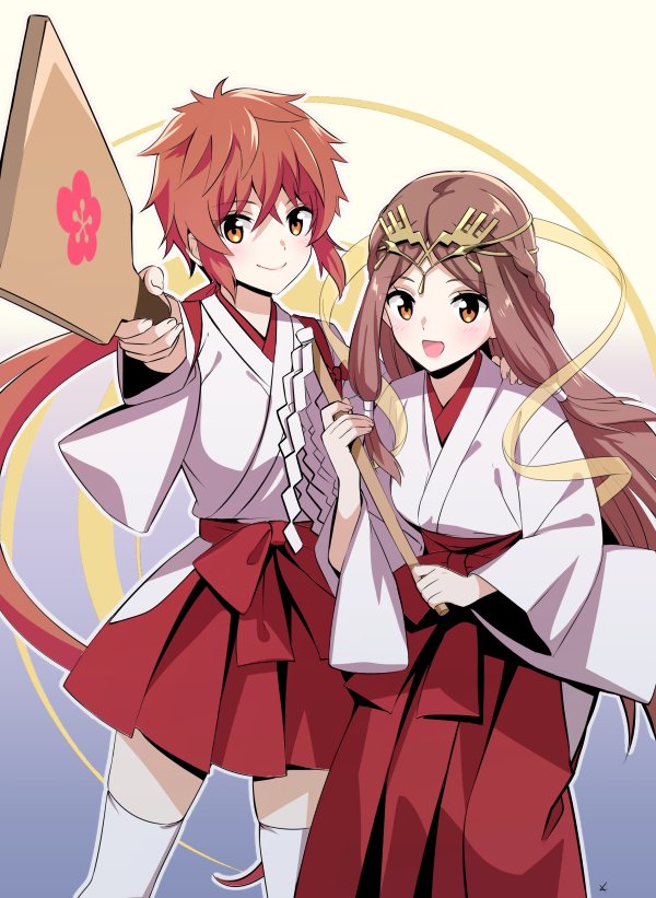 2girls, bangs, blush, collarbone, fan_la_norne, feather_hair, hair_ribbon, hair_tubes