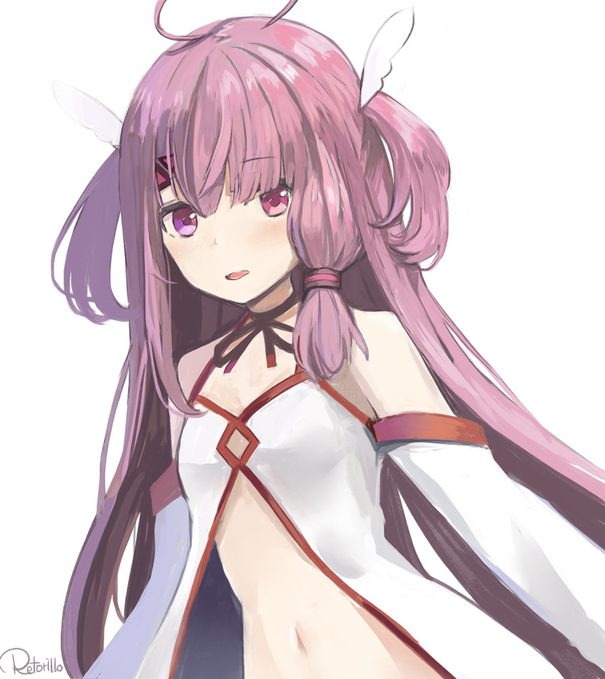 1girl, ahoge, bangs, bare_shoulders, black_choker, blush, breasts, center_opening
