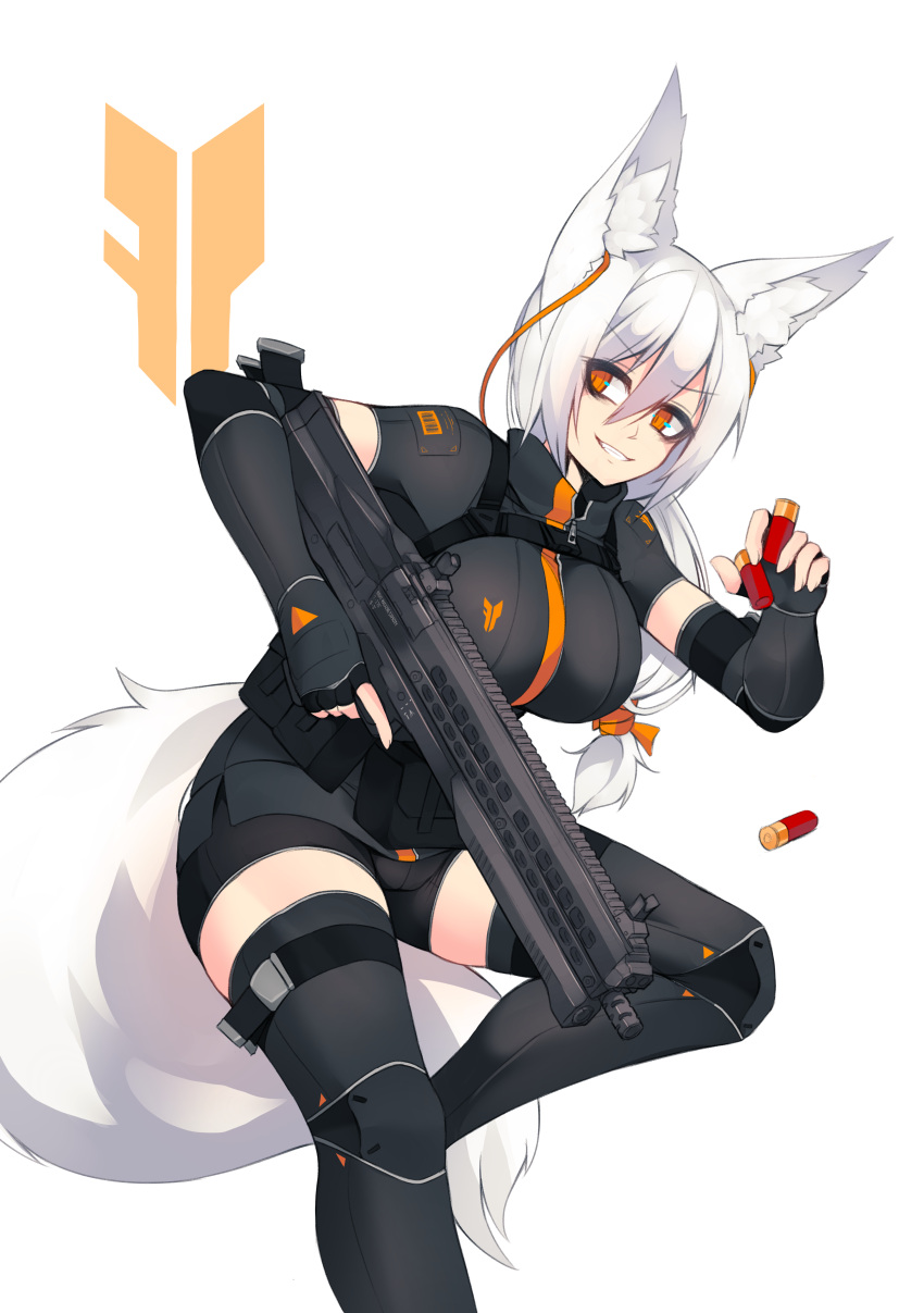1girl, absurdres, animal_ear_fluff, animal_ears, between_fingers, bike_shorts, black_gloves, black_legwear
